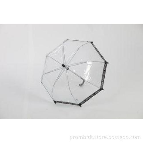White Clear PVC Umbrella Durable Custom J Shape With Plasti